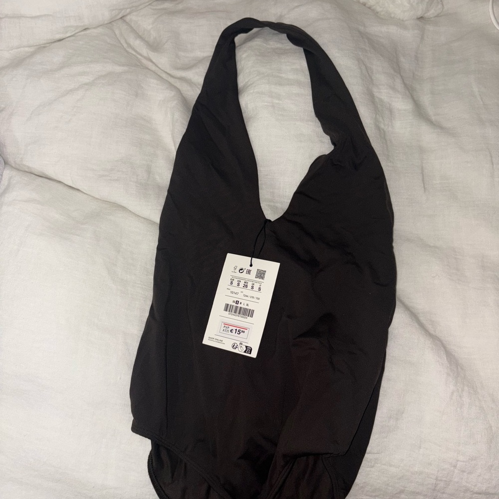 Pull&Bear Black Halter Bodysuit